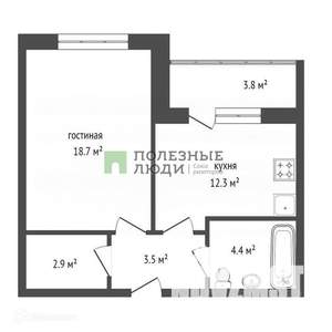 1-к квартира, вторичка, 43м2, 6/22 этаж