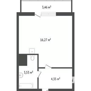 Студия квартира, вторичка, 24м2, 7/15 этаж