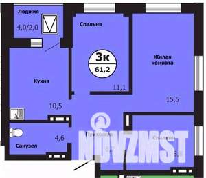 3-к квартира, вторичка, 60м2, 11/19 этаж