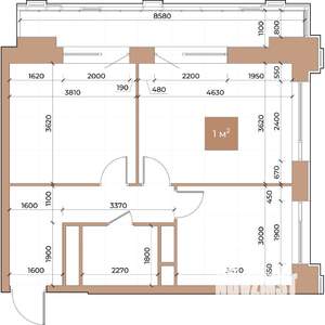 2-к квартира, вторичка, 55м2, 19/24 этаж