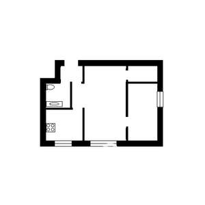 2-к квартира, вторичка, 45м2, 2/5 этаж