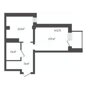 1-к квартира, вторичка, 38м2, 2/17 этаж