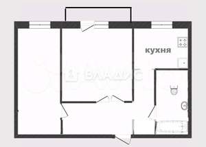2-к квартира, вторичка, 53м2, 4/5 этаж
