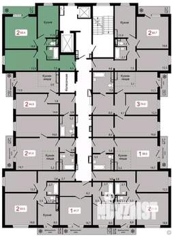 2-к квартира, строящийся дом, 60м2, 3/17 этаж