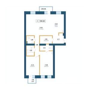 4-к квартира, вторичка, 105м2, 2/7 этаж