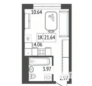 1-к квартира, вторичка, 22м2, 11/17 этаж