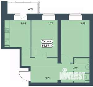 2-к квартира, вторичка, 53м2, 4/9 этаж