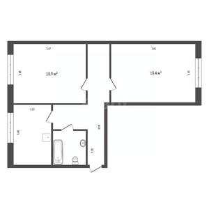 2-к квартира, вторичка, 54м2, 3/4 этаж