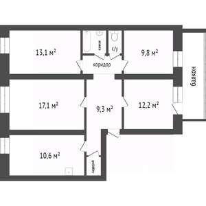 4-к квартира, вторичка, 91м2, 23/25 этаж