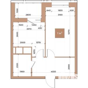 1-к квартира, строящийся дом, 41м2, 8/24 этаж