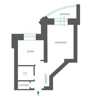 1-к квартира, вторичка, 42м2, 6/10 этаж