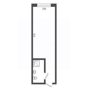 Студия квартира, вторичка, 19м2, 1/4 этаж
