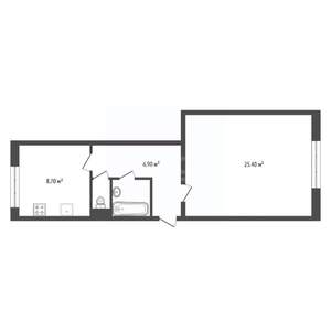 1-к квартира, вторичка, 40м2, 6/10 этаж