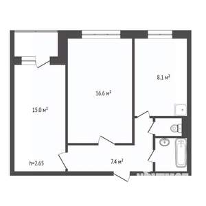 2-к квартира, вторичка, 53м2, 7/9 этаж