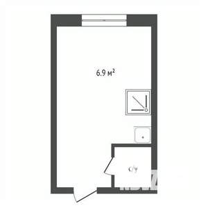 Студия квартира, вторичка, 17м2, 1/5 этаж