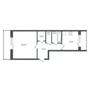 1-к квартира, вторичка, 37м2, 3/9 этаж