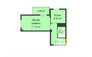 1-к квартира, строящийся дом, 37м2, 5/17 этаж