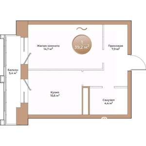 1-к квартира, вторичка, 39м2, 18/24 этаж