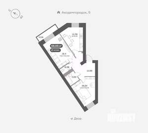 2-к квартира, вторичка, 69м2, 5/15 этаж