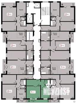 1-к квартира, строящийся дом, 42м2, 8/17 этаж