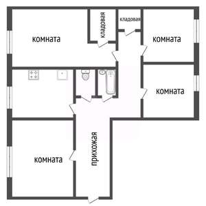 4-к квартира, вторичка, 85м2, 1/10 этаж