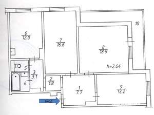 3-к квартира, вторичка, 76м2, 5/14 этаж