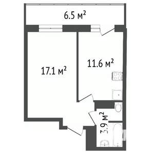 1-к квартира, вторичка, 35м2, 15/17 этаж