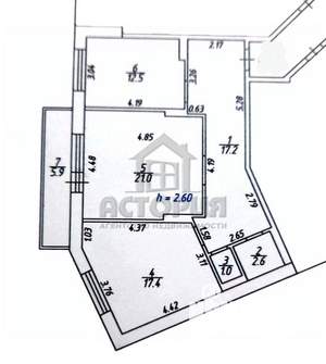2-к квартира, вторичка, 72м2, 10/12 этаж