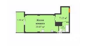 Студия квартира, строящийся дом, 34м2, 2/17 этаж