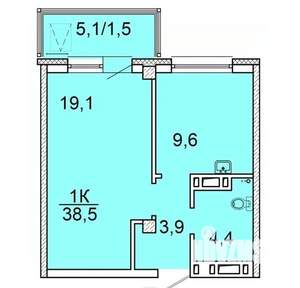1-к квартира, строящийся дом, 37м2, 9/24 этаж