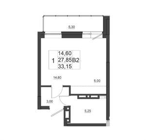 Студия квартира, строящийся дом, 33м2, 3/17 этаж