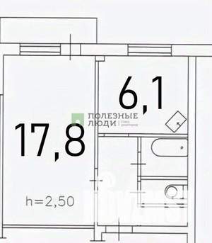 1-к квартира, вторичка, 33м2, 4/5 этаж