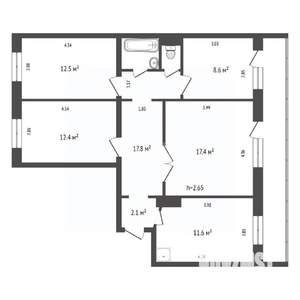 4-к квартира, вторичка, 82м2, 8/10 этаж