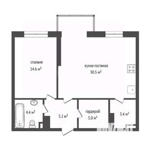 2-к квартира, вторичка, 64м2, 14/14 этаж