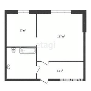 1-к квартира, вторичка, 41м2, 2/10 этаж