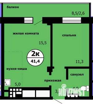 2-к квартира, вторичка, 41м2, 6/9 этаж