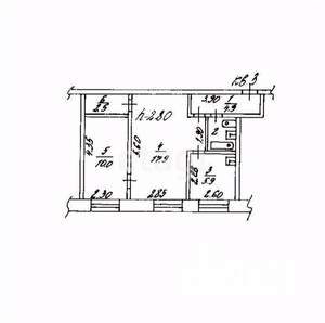 2-к квартира, вторичка, 44м2, 1/4 этаж