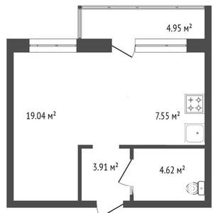 1-к квартира, вторичка, 35м2, 15/15 этаж