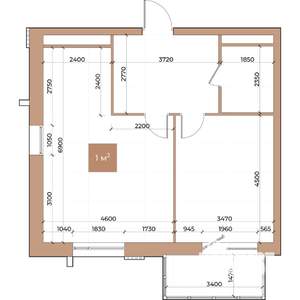 1-к квартира, строящийся дом, 57м2, 2/24 этаж