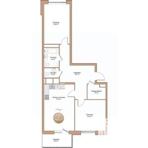2-к квартира, строящийся дом, 79м2, 3/24 этаж