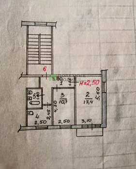 2-к квартира, вторичка, 43м2, 2/5 этаж