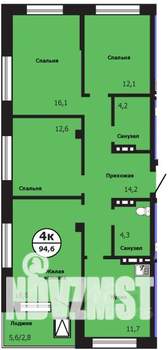4-к квартира, вторичка, 94м2, 17/19 этаж