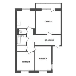 3-к квартира, вторичка, 66м2, 2/9 этаж