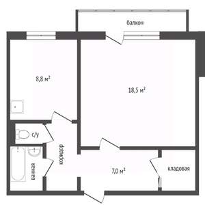 1-к квартира, вторичка, 41м2, 10/10 этаж