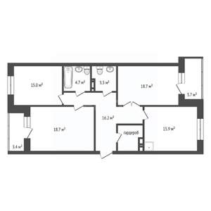 3-к квартира, вторичка, 96м2, 8/9 этаж