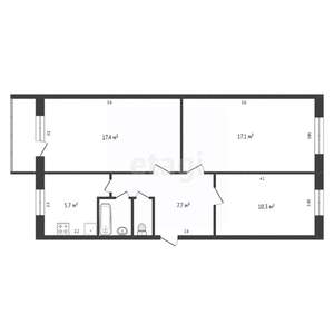 3-к квартира, вторичка, 63м2, 4/5 этаж