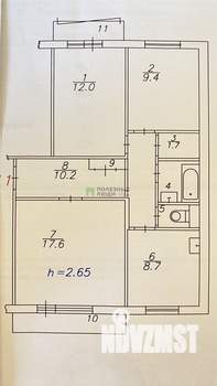 3-к квартира, вторичка, 64м2, 6/9 этаж