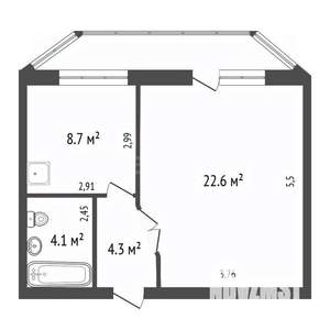 1-к квартира, вторичка, 39м2, 9/17 этаж