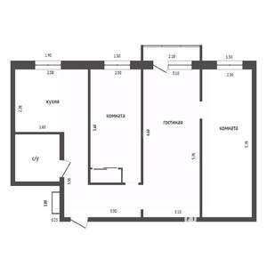 3-к квартира, вторичка, 57м2, 5/5 этаж
