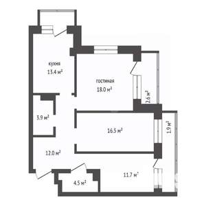 3-к квартира, вторичка, 80м2, 7/17 этаж